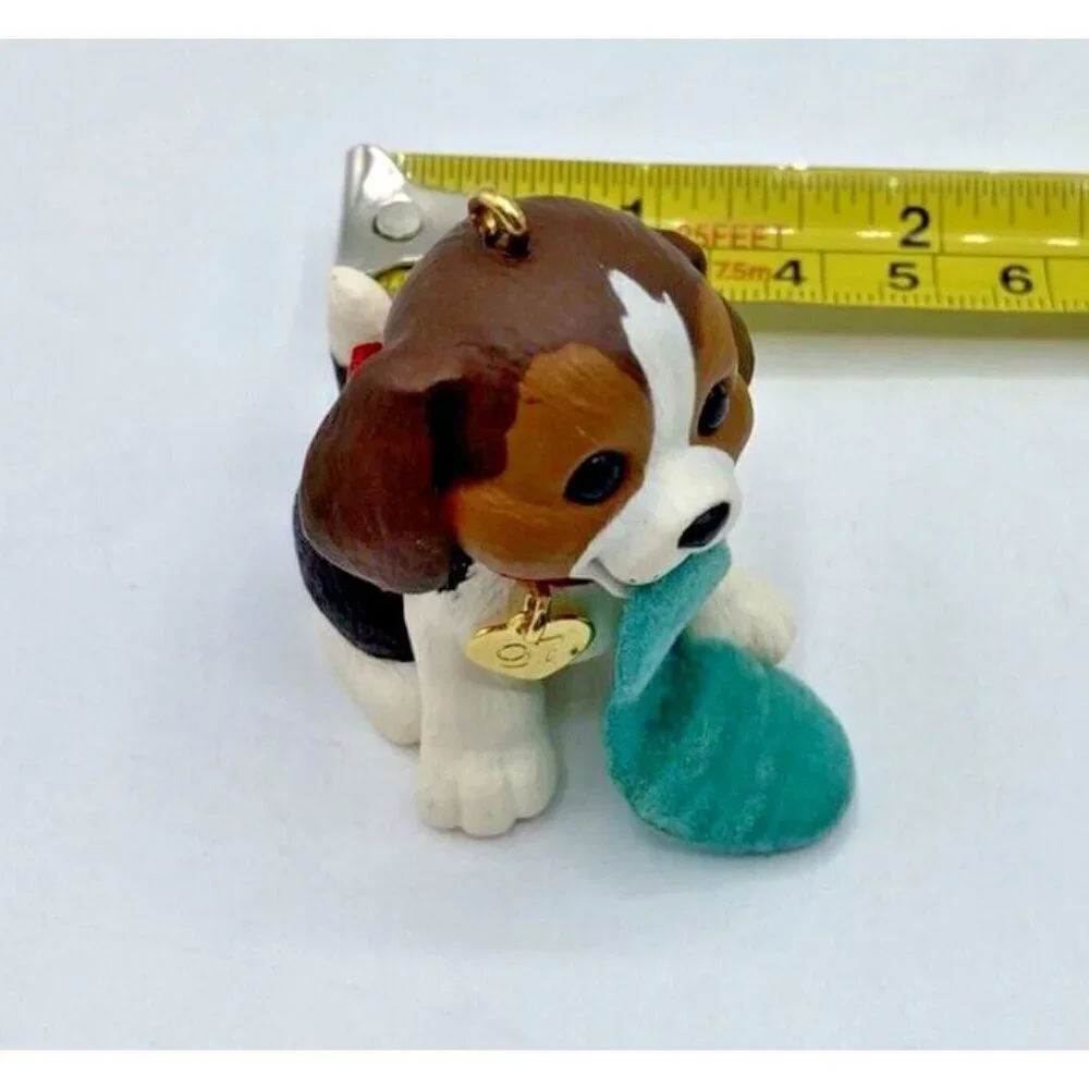 Hallmark Christmas Ornaments Lot 4 Puppy Love Jesus Loves Me Stocking 90s 2001